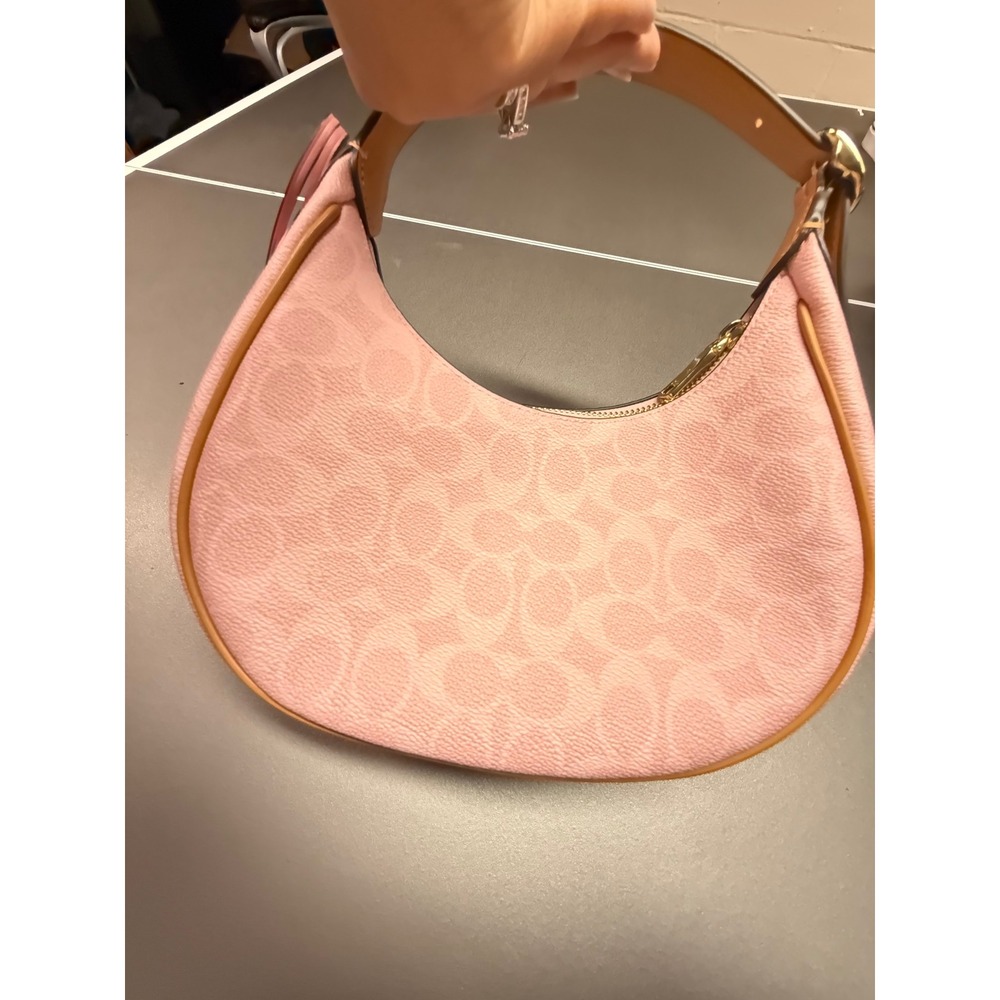 Coach‎ Emily Shoulder Bag Signature Canvas Powder Pink CDW86 Floral Charm NWT - Picture 5 of 14
